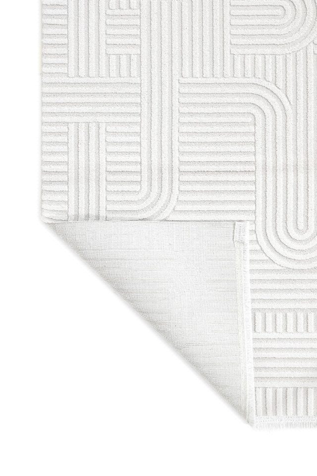Nova - Maze Takma Saçaklı Modern Oturma Odası, Antre ve Mutfak Halısı