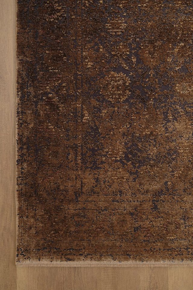 Gordion - Patina Kendinden Saçaklı Modern Salon Halısı