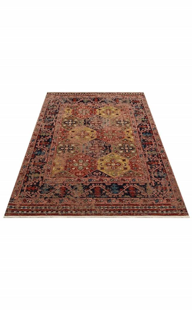ANADOLU KILIM AND 01 MULTY  Geleneksel Anadolu Motifli Yıkanabilir Kaymaz Tabanlı Şönil Dokuma Halı