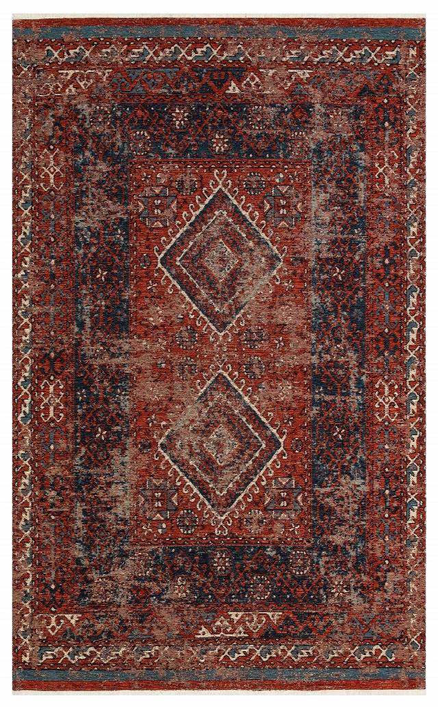 ANADOLU KILIM AND 02 MULTY  Geleneksel Anadolu Motifli Yıkanabilir Kaymaz Tabanlı Şönil Dokuma Halı