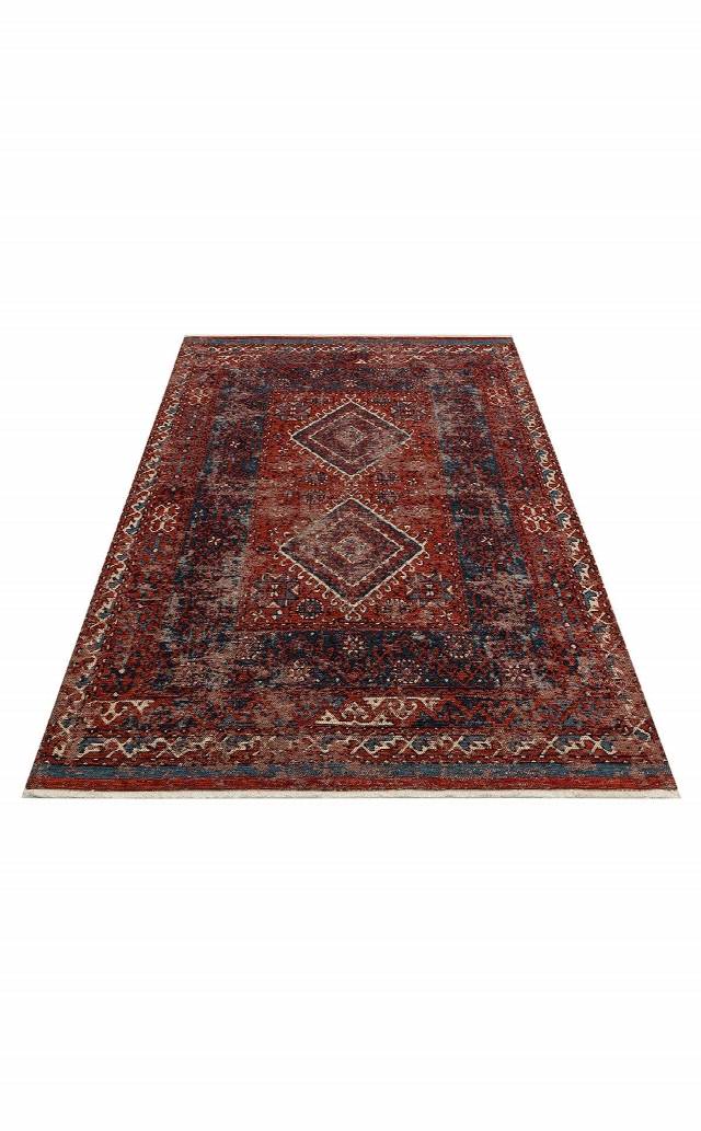 ANADOLU KILIM AND 02 MULTY  Geleneksel Anadolu Motifli Yıkanabilir Kaymaz Tabanlı Şönil Dokuma Halı