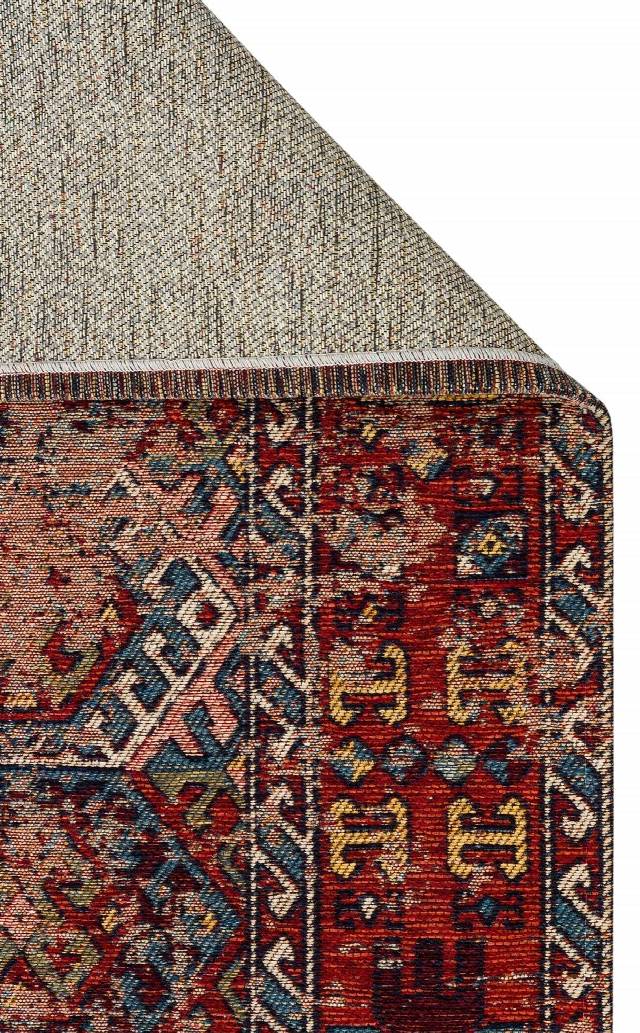 ANADOLU KILIM AND 03 MULTY  Geleneksel Anadolu Motifli Yıkanabilir Kaymaz Tabanlı Şönil Dokuma Halı