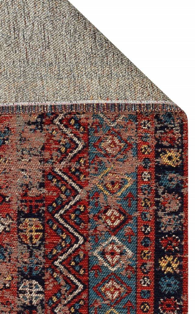 ANADOLU KILIM AND 04 MULTY  Geleneksel Anadolu Motifli Yıkanabilir Kaymaz Tabanlı Şönil Dokuma Halı
