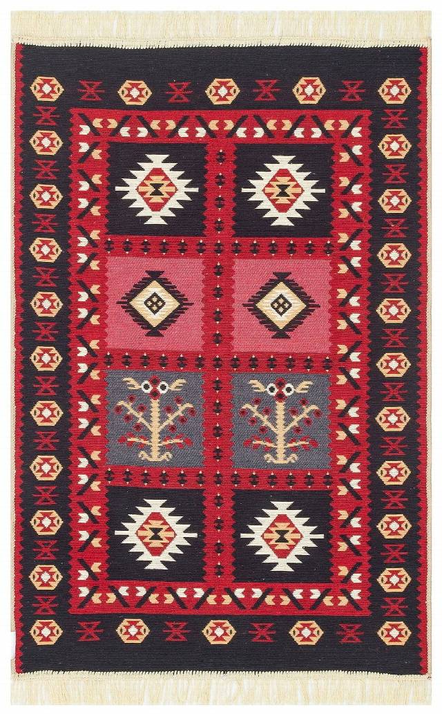 ARYA AR 28 RED  Yıkanabilir Çift Taraflı Modern Desenli Dokuma Kilim