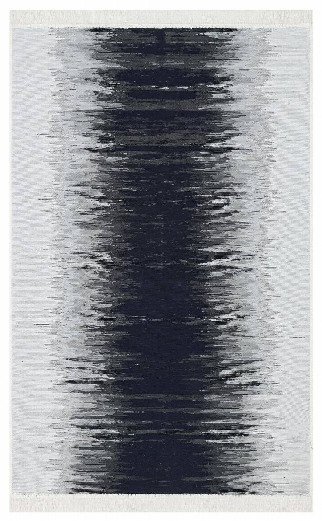 ARYA AR 40 BLACK WHITE  Yıkanabilir Çift Taraflı Modern Desenli Dokuma Kilim