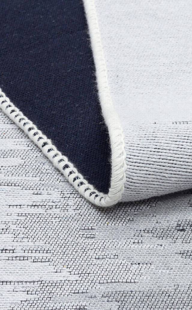 ARYA AR 40 BLACK WHITE  Yıkanabilir Çift Taraflı Modern Desenli Dokuma Kilim