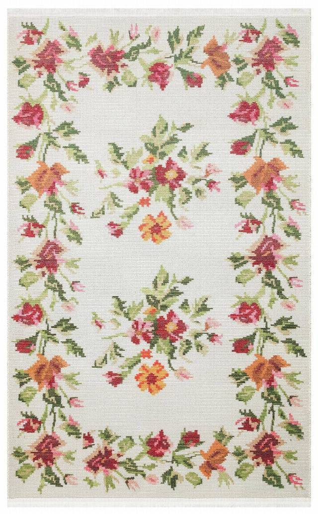 ELISTA ELS 100 CREAM MULTY  Vintage Desenlere Sahip Kaydırmaz Yıkanabilir Modern Halı