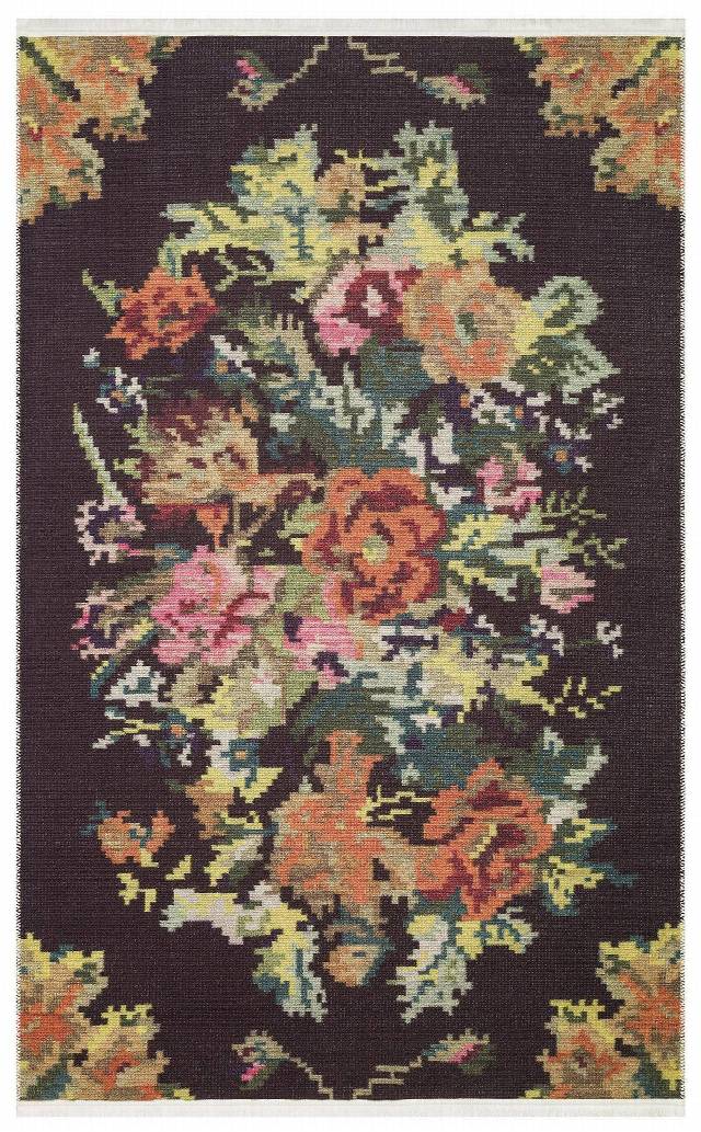 ELISTA ELS 102 BLACK MULTY  Vintage Desenlere Sahip Kaydırmaz Yıkanabilir Modern Halı