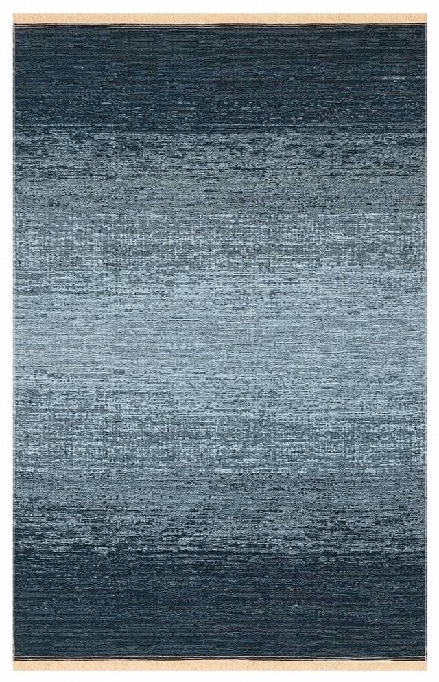 KUTNU KILIM KTN 01 ANTRASIT BLUE Modern Ombre Renk Geçişli Yıkanabilir Çift Taraflı Kilim