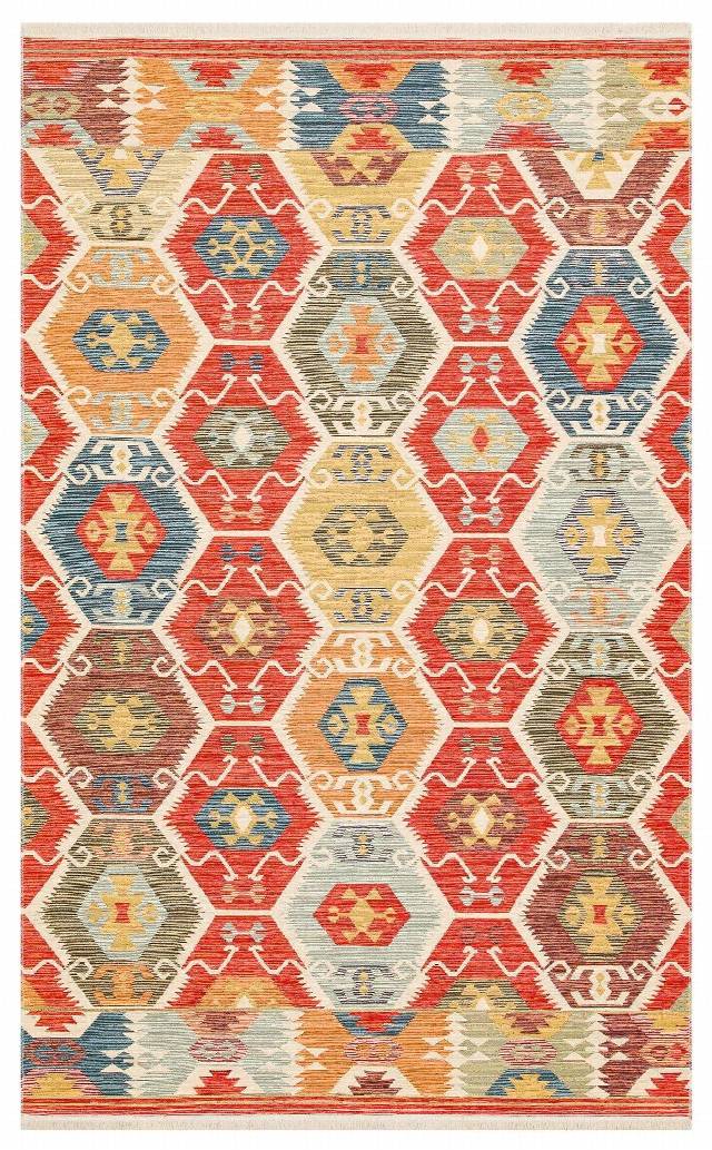 NOMAD NMD 06 RED  Yıkanabilir, Çift Taraflı Kullanıma Uygun Yumuşak Tuşeli Otantik Kilim