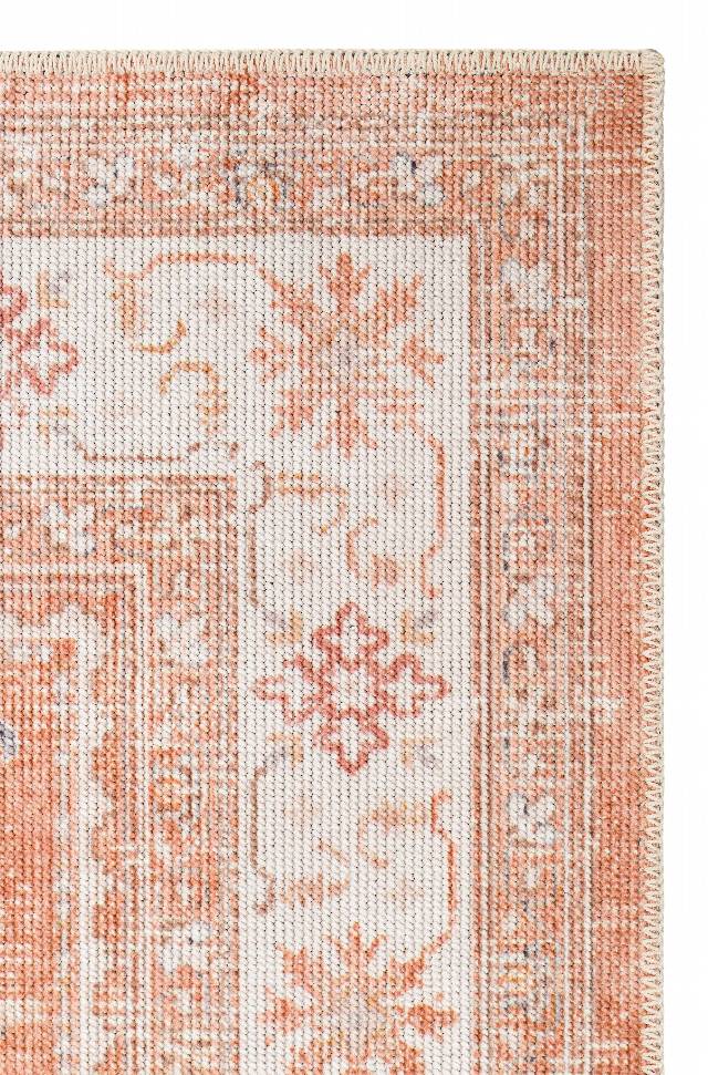 ELISTA VINTAGE ELS 201 TERRA  Vintage Tasarımlı Yumuşak Bukle Dokuma Kaymaz Tabanlı Yıkanabilir Modern Halı