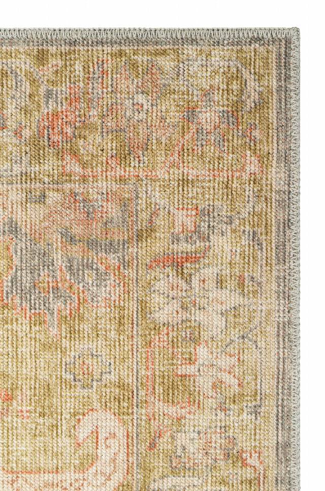 ELISTA VINTAGE ELS 206 OLIVE  Vintage Tasarımlı Yumuşak Bukle Dokuma Kaymaz Tabanlı Yıkanabilir Modern Halı