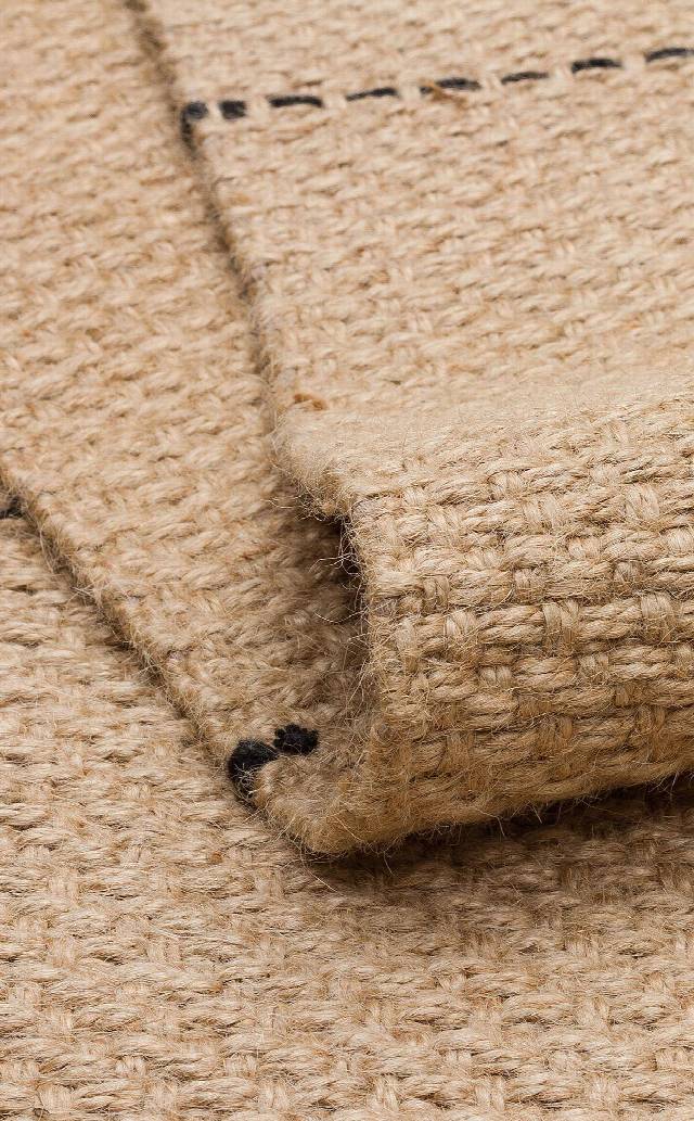 DELHİ DLH 01 BLACK  Jüt ve Pamuk ile Üretilen Çift Taraflı Modern Kilim