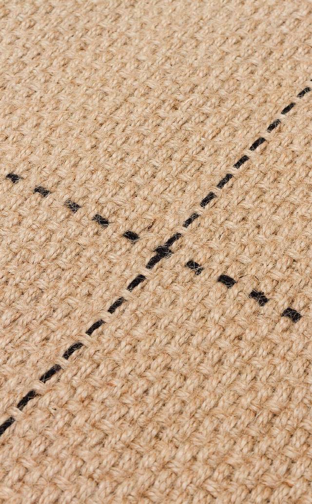 DELHİ DLH 01 BLACK  Jüt ve Pamuk ile Üretilen Çift Taraflı Modern Kilim