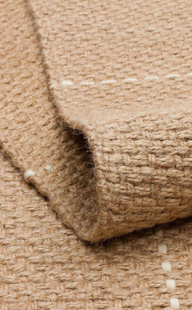 DELHİ DLH 01 WHITE  Jüt ve Pamuk ile Üretilen Çift Taraflı Modern Kilim