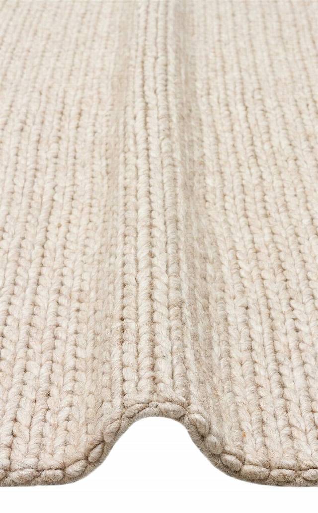 JADE BASKETWEAVE BEIGE  Naturel Kazak Örgü Desenli El Dokuma Örgü Halı
