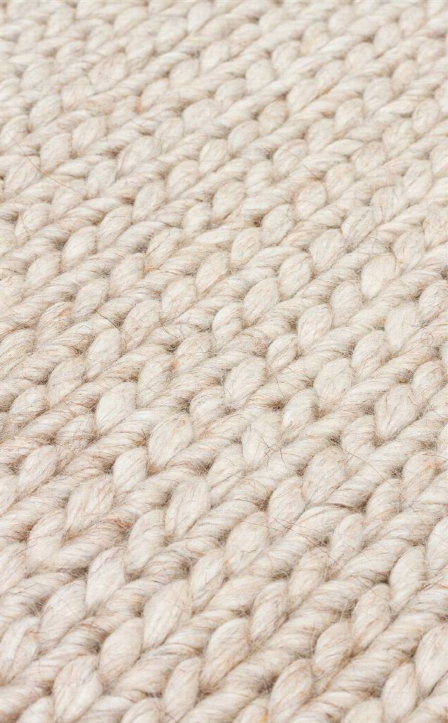 JADE BASKETWEAVE BEIGE  Naturel Kazak Örgü Desenli El Dokuma Örgü Halı