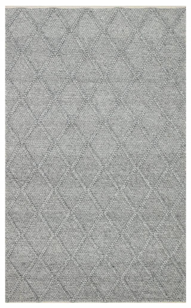 JADE DIAMOND GREY  Naturel Kazak Örgü Desenli El Dokuma Örgü Halı