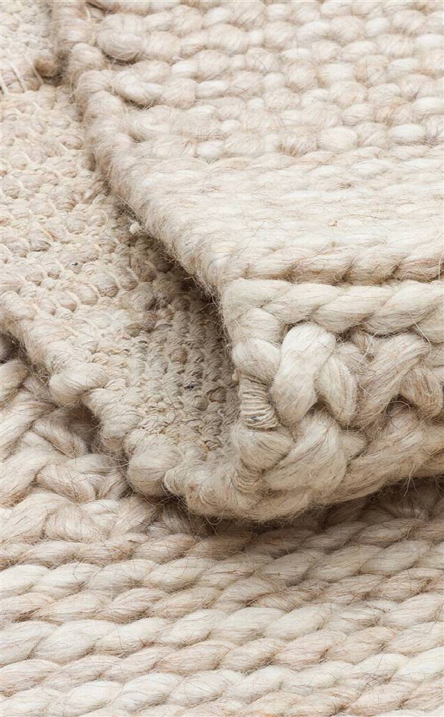 JADE J352 BEIGE  Naturel Kazak Örgü Desenli El Dokuma Örgü Halı