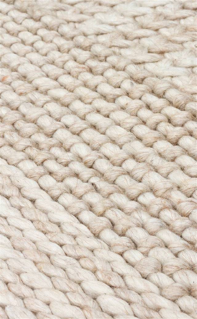 JADE J352 BEIGE  Naturel Kazak Örgü Desenli El Dokuma Örgü Halı