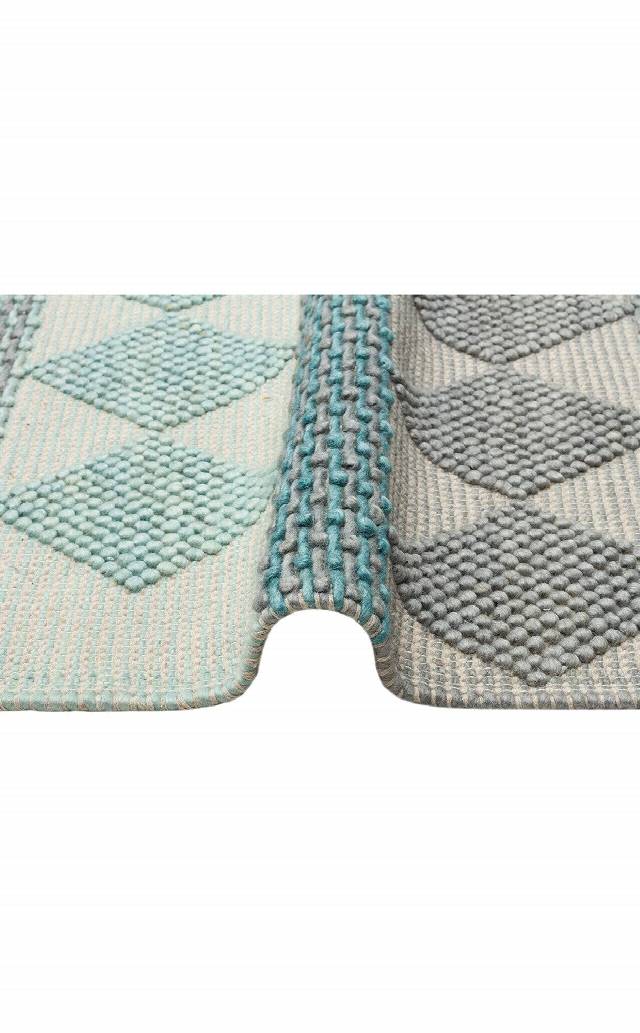 JADE JD 01 BLUE  Naturel Kazak Örgü Desenli El Dokuma Örgü Halı