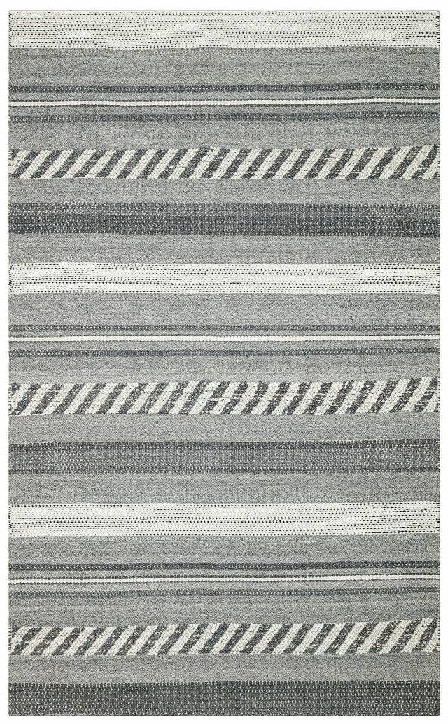 JADE JD 05 GREY  Naturel Kazak Örgü Desenli El Dokuma Örgü Halı