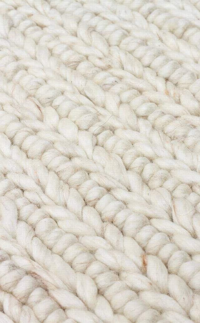 JADE JD 07 L.BEIGE  Naturel Kazak Örgü Desenli El Dokuma Örgü Halı