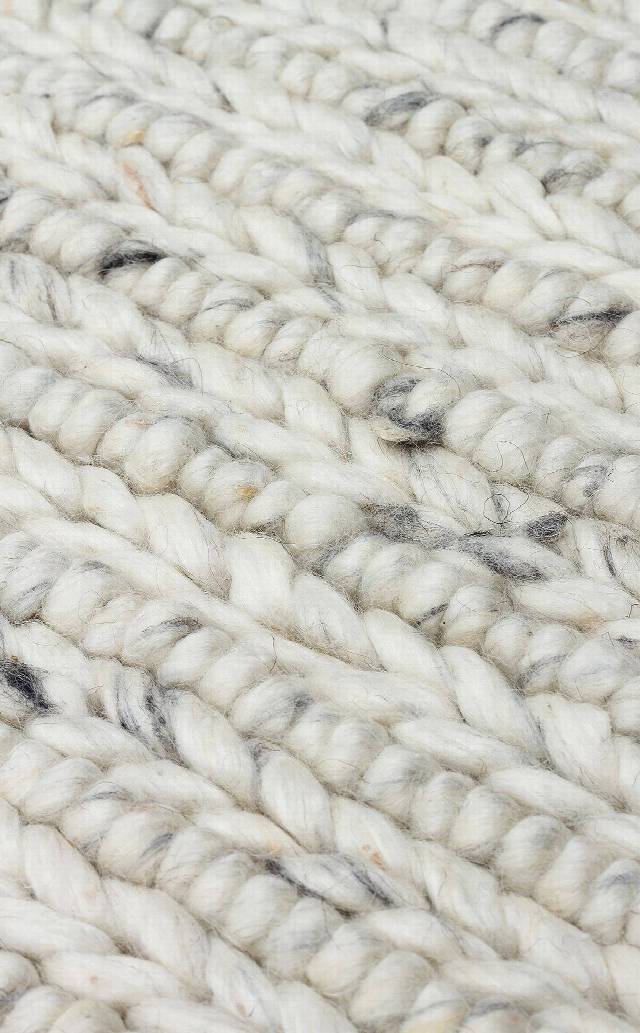 JADE JD 07 L.GREY  Naturel Kazak Örgü Desenli El Dokuma Örgü Halı