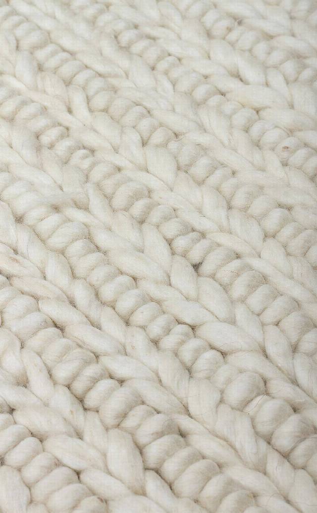 JADE JD 07 WHITE  Naturel Kazak Örgü Desenli El Dokuma Örgü Halı
