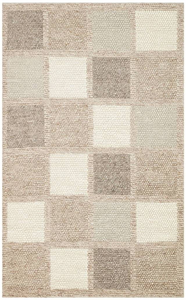 JADE MARJORY NATURAL  Naturel Kazak Örgü Desenli El Dokuma Örgü Halı