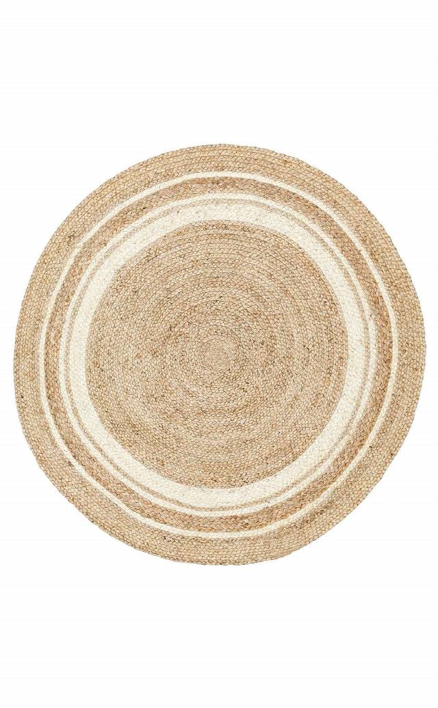 JUNO ECH 01R NATURAL WHITE  El Dokuma Naturel Jüt Hasır Halı