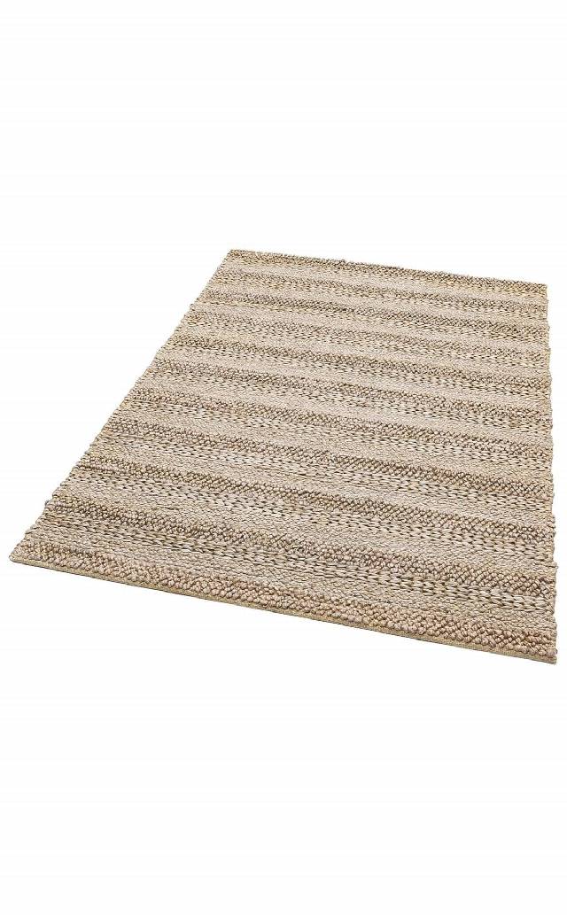 NETRA S-1410 SILVER XW  Farklı Örgü Dokusuna Sahip El Dokuma Naturel Jüt Hasır Halı