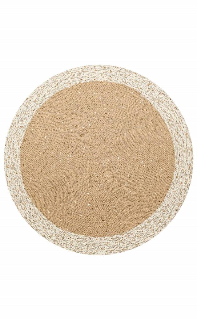 PATNA PTN 02 NATURAL WHITE  Jüt Hasır Görünümlü Hav Toz Vermez Örgü Halı