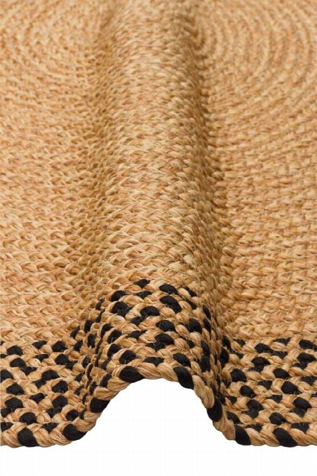 PATNA PTN 19 NATURAL BLACK Q  Jüt Hasır Görünümlü Hav Toz Vermez Örgü Halı