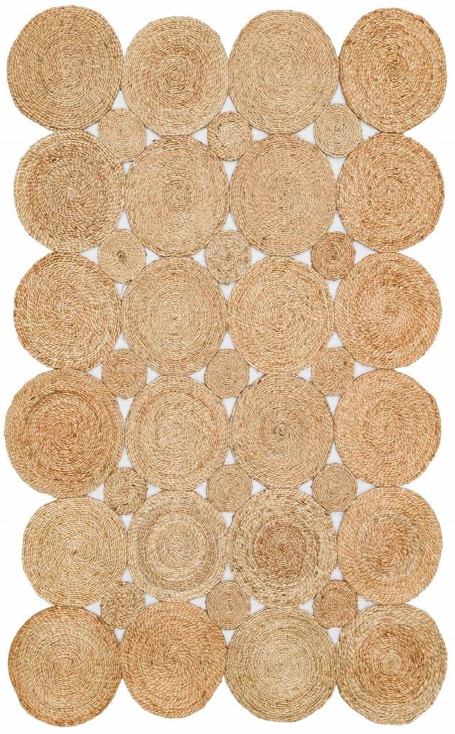SOLO CA-104 NATURAL XW  Yuvarlak veya Oval El Dokuma Naturel Jüt Hasır Halı