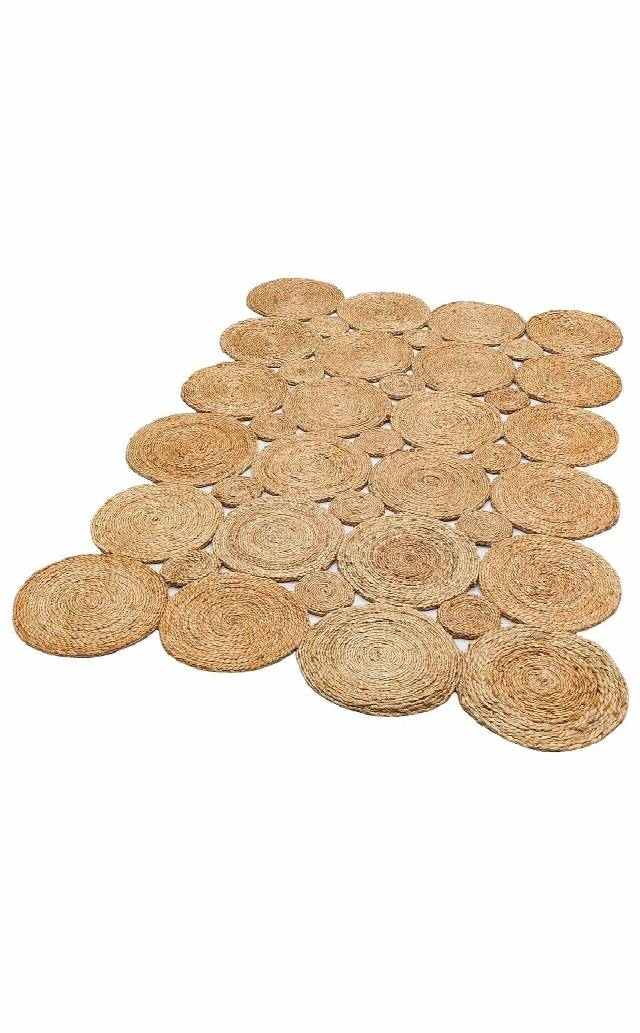 SOLO CA-104 NATURAL XW  Yuvarlak veya Oval El Dokuma Naturel Jüt Hasır Halı