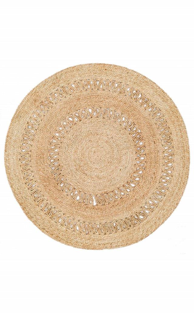 SOLO CA-112 NATURAL XW  Yuvarlak veya Oval El Dokuma Naturel Jüt Hasır Halı