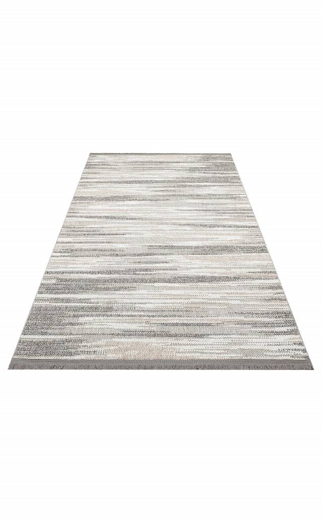 MOTTO MOT 01 GREY WHITE  Yumuşak Tuşeli Örgü Dokuma Modern Makine Halısı