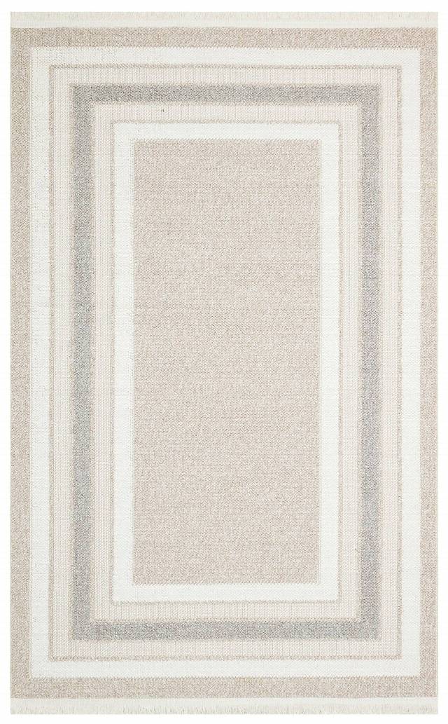 MOTTO MOT 04 BEIGE GREY  Yumuşak Tuşeli Örgü Dokuma Modern Makine Halısı