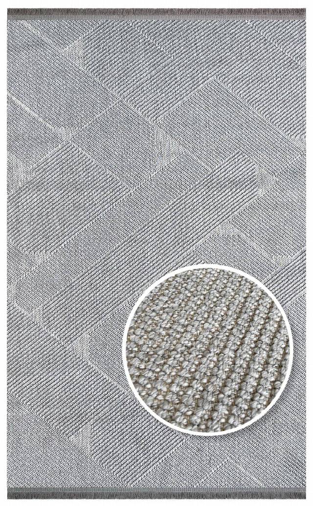 MOTTO MOT 10 GREY  Yumuşak Tuşeli Örgü Dokuma Modern Makine Halısı