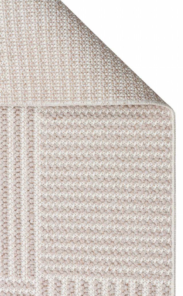 MOTTO MOT 12 BEIGE WHITE  Yumuşak Tuşeli Örgü Dokuma Modern Makine Halısı