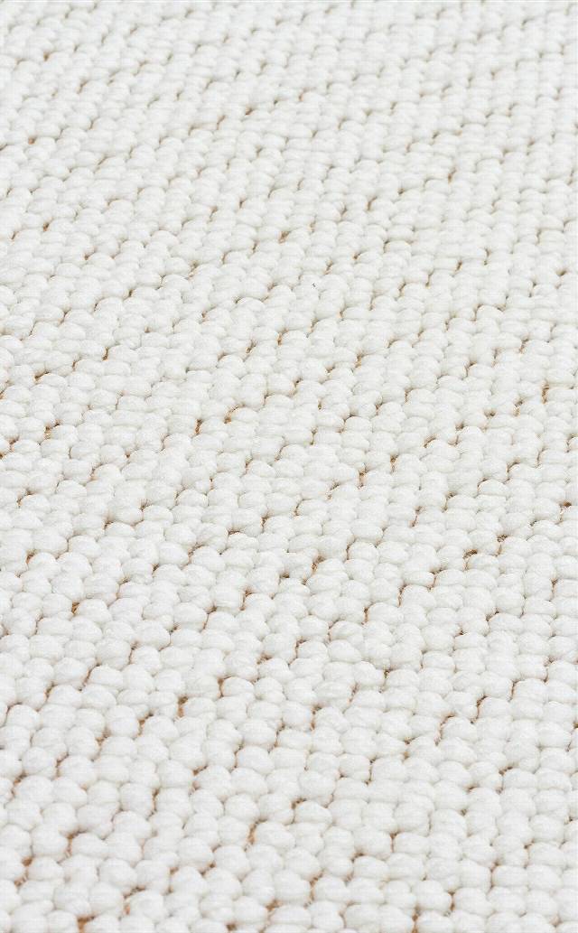 MOTTO MOT PLAIN WHITE  Yumuşak Tuşeli Örgü Dokuma Modern Makine Halısı