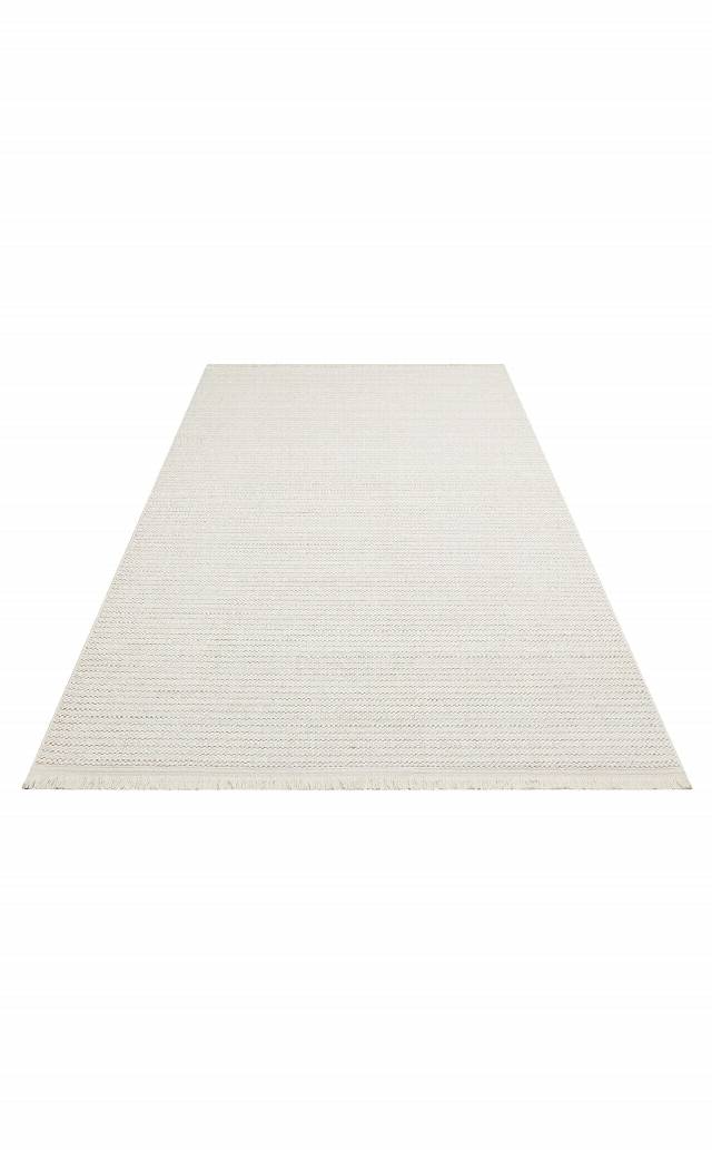MOTTO MOT PLAIN WHITE  Yumuşak Tuşeli Örgü Dokuma Modern Makine Halısı