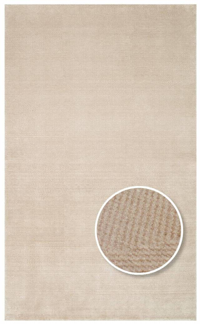 MAJESTY MJ 04 BEIGE  Düz Desenli El Emeği ile Özel Tezgahlarda Üretilen Yün Viskon Tencel Uşak Halısı