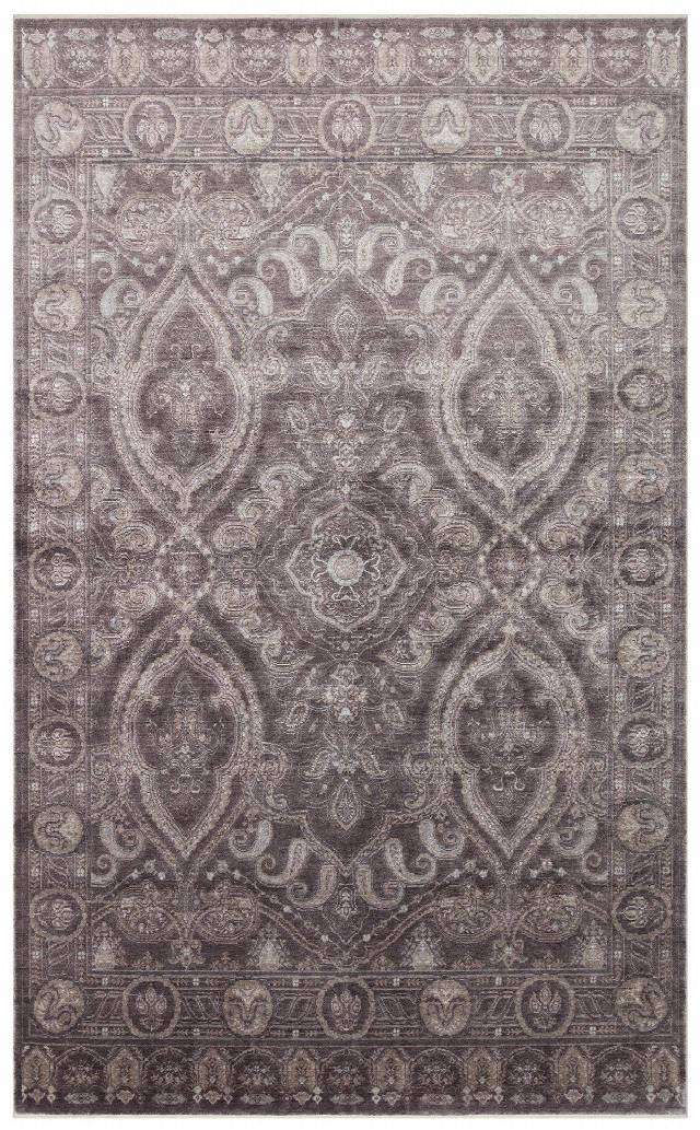 TAFTAN TF 03 SMOKE GREY  Uşaklı Kadınların Yoğun El Emeği ile Şekillenen, Bambu ile Üretilen Özel Tezgah Halısı