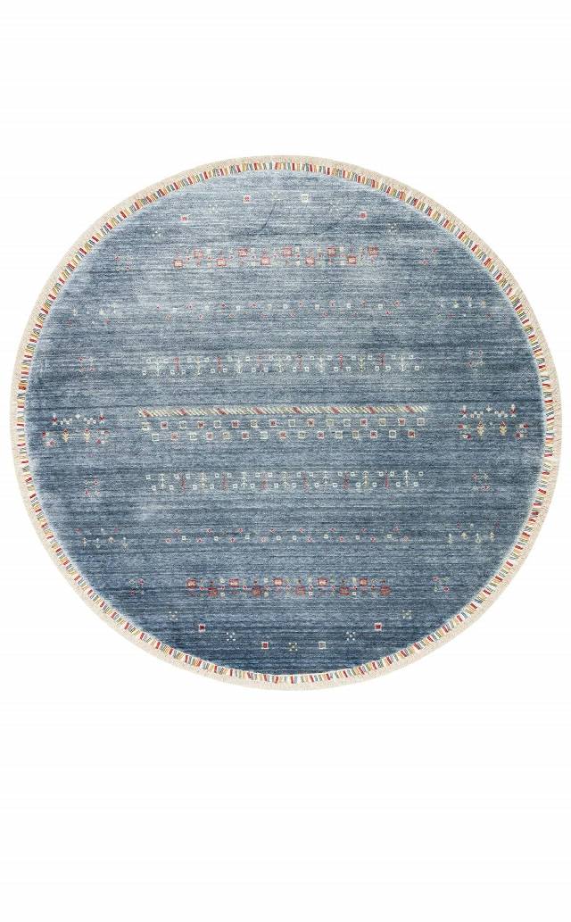 ZARA ZR 06 BLUE Q  Otantik Desenli Özel Hav Vermeyen ve Kolay Temizlenebilir Tensel Kullanılarak El Emeği ile Özel Tezgahlarda Üretilen Modern Uşak Halısı