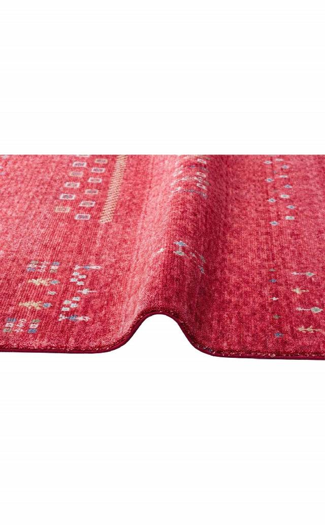 ZARA ZR 06 RED  Otantik Desenli Özel Hav Vermeyen ve Kolay Temizlenebilir Tensel Kullanılarak El Emeği ile Özel Tezgahlarda Üretilen Modern Uşak Halısı
