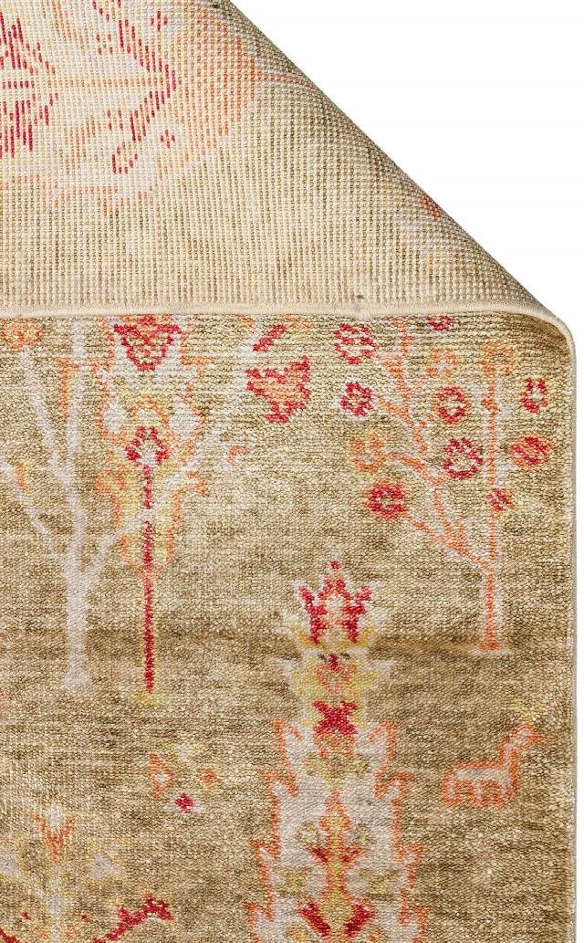 ZARA ZR 08 GREEN AUTUMN  Otantik Desenli Özel Hav Vermeyen ve Kolay Temizlenebilir Tensel Kullanılarak El Emeği ile Özel Tezgahlarda Üretilen Modern Uşak Halısı