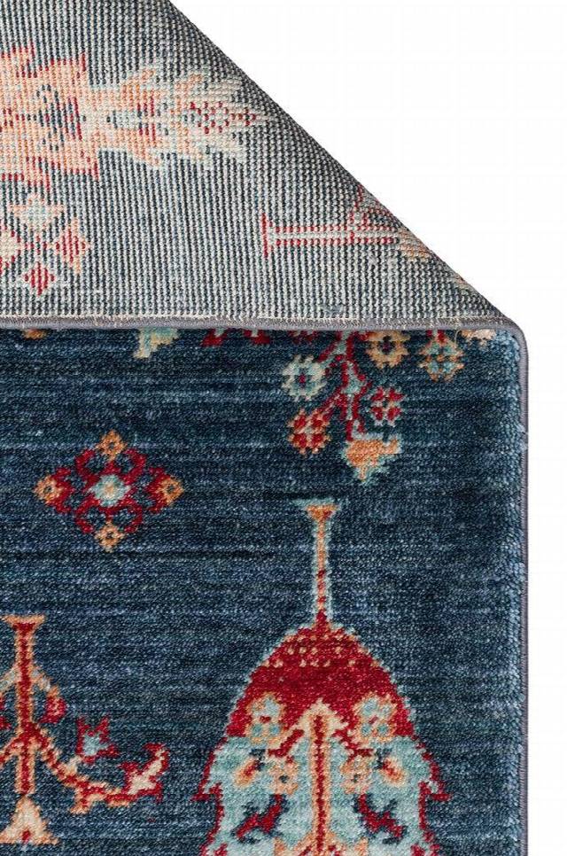 ZARA ZR 08 NAVY TURQUOISE Otantik Desenli Özel Hav Vermeyen ve Kolay Temizlenebilir Tensel Kullanılarak El Emeği ile Özel Tezgahlarda Üretilen Modern Uşak Halısı