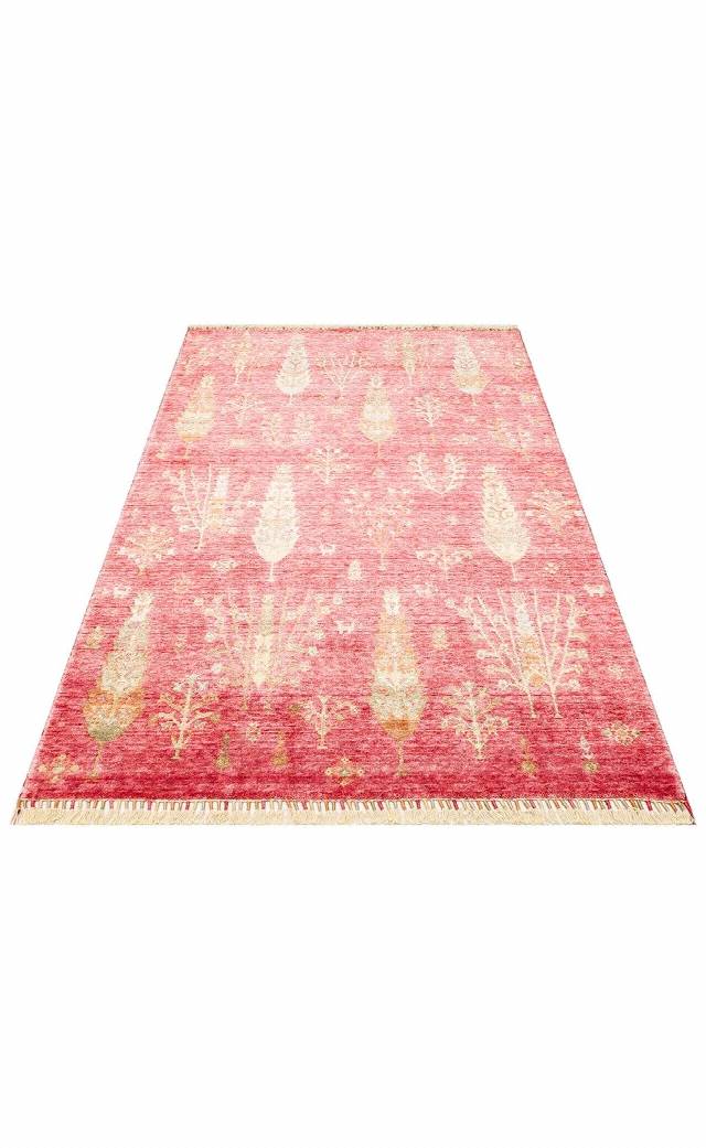 ZARA ZR 08 RED AUTUMN  Otantik Desenli Özel Hav Vermeyen ve Kolay Temizlenebilir Tensel Kullanılarak El Emeği ile Özel Tezgahlarda Üretilen Modern Uşak Halısı